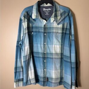 Wrangler Retro Pearl Snap Western Shirt XXL‎ Plaid Cowboy Rodeo